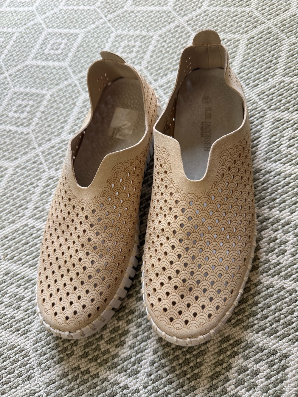 Ilse Jacobsen Neutral Perforated Slip-On Sneakers